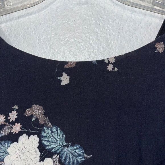 Love Johnny Was Dark Floral Lace Women's Blouse Rayon Romantic L - Picture 9 of 10